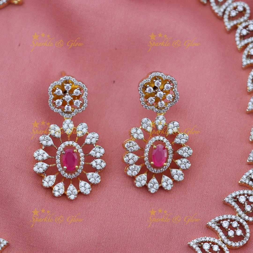 Radiant American Diamond Festive Jewelry Set