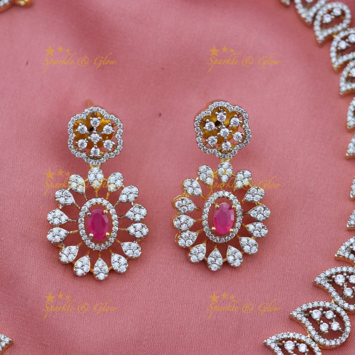 Radiant American Diamond Festive Jewelry Set