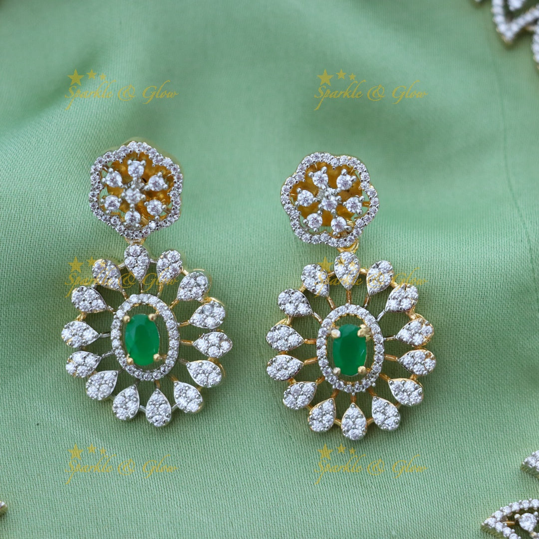 Radiant American Diamond Festive Jewelry Set