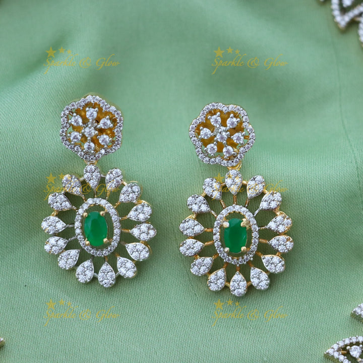 Radiant American Diamond Festive Jewelry Set