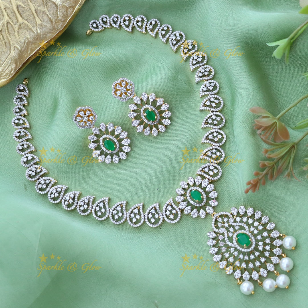 Radiant American Diamond Festive Jewelry Set