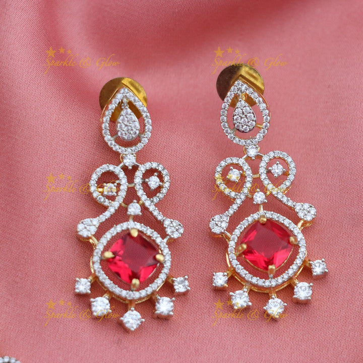 Radiant American Diamond Necklace Set for Weddings