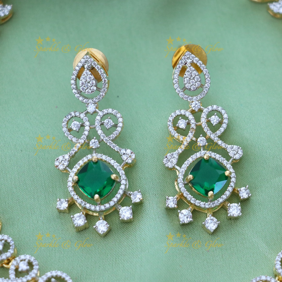 Radiant American Diamond Necklace Set for Weddings