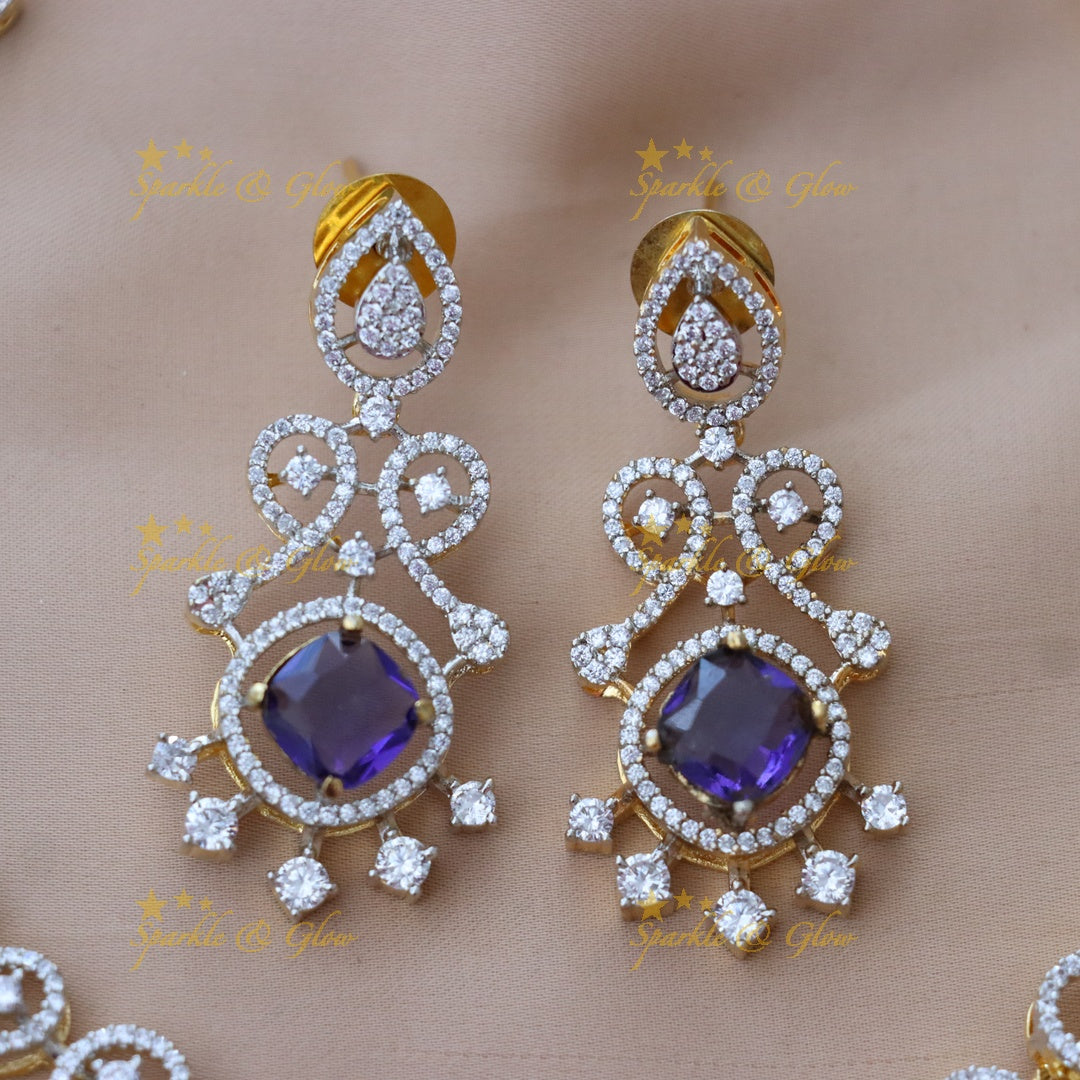 Radiant American Diamond Necklace Set for Weddings