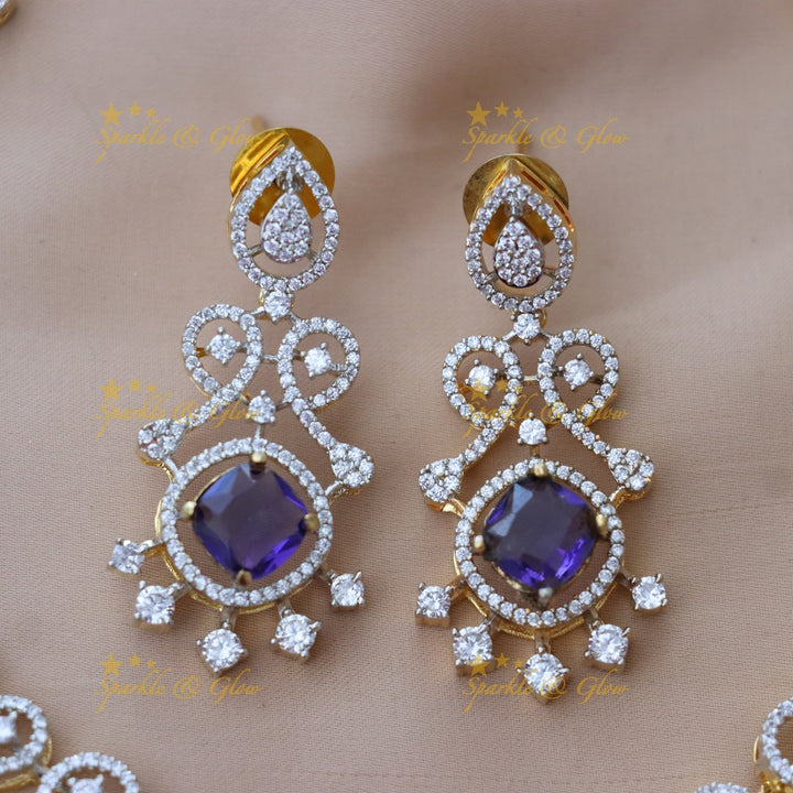 Radiant American Diamond Necklace Set for Weddings