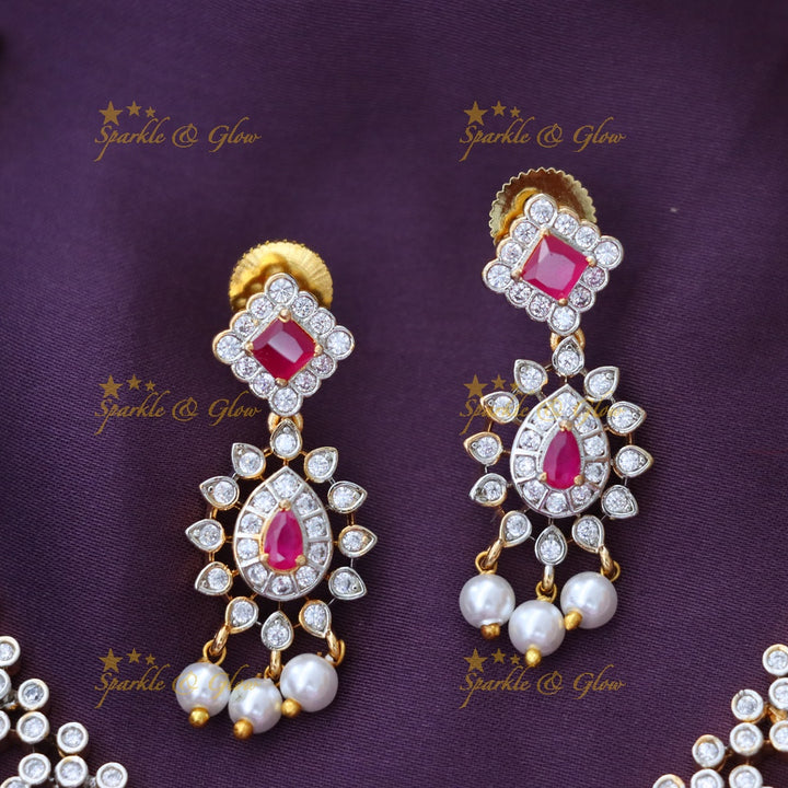 Exquisite American Diamond Wedding Necklace Set