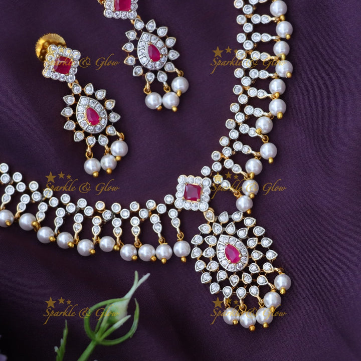 Exquisite American Diamond Wedding Necklace Set