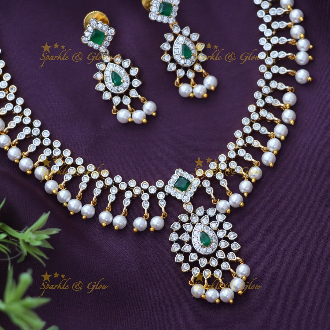 Exquisite American Diamond Wedding Necklace Set