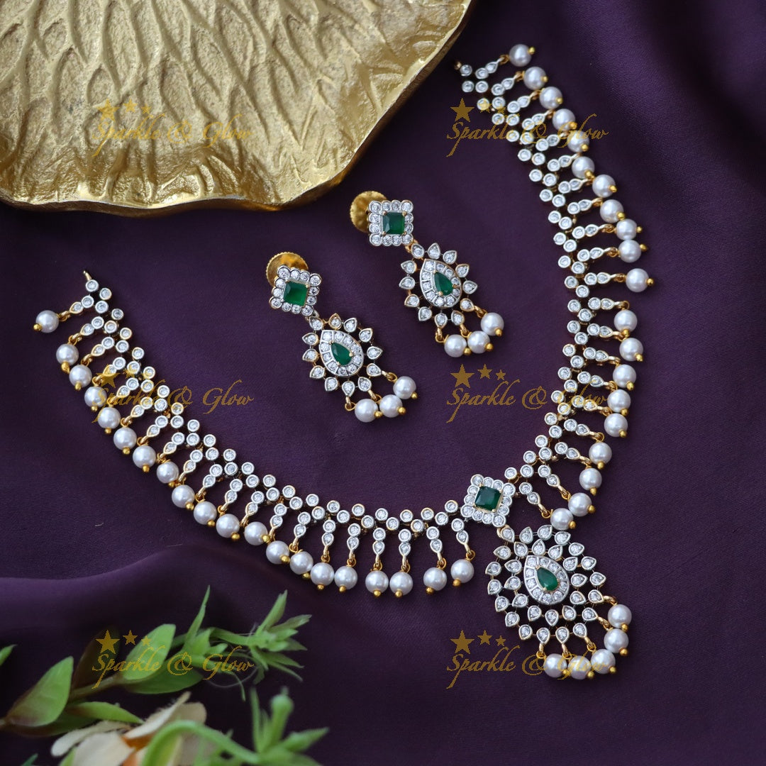 Exquisite American Diamond Wedding Necklace Set
