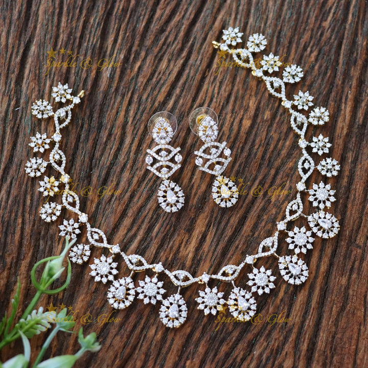 Radiant American Diamond Necklace for Weddings