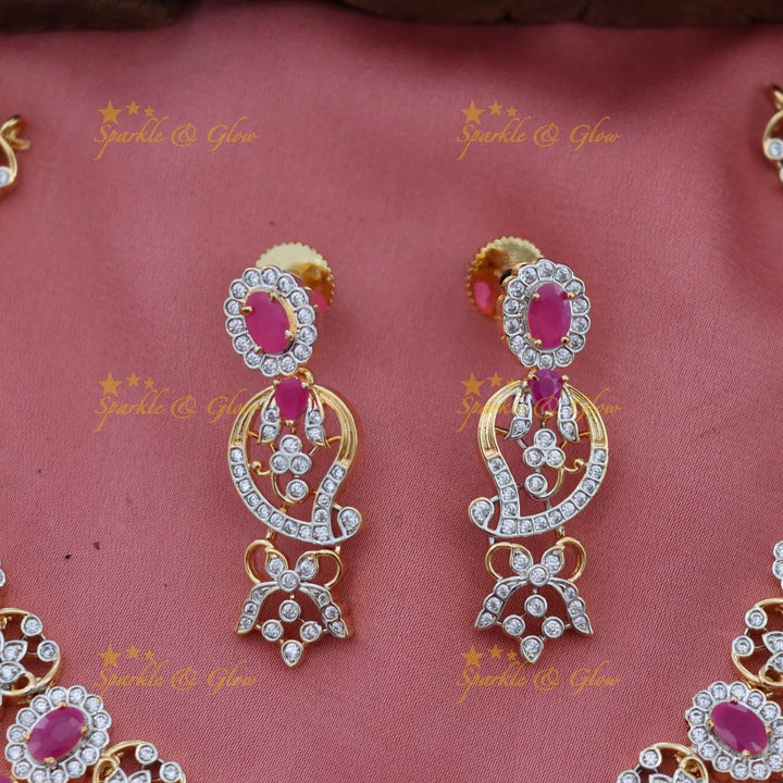 Exquisite American Diamond Mango Necklace for Brides