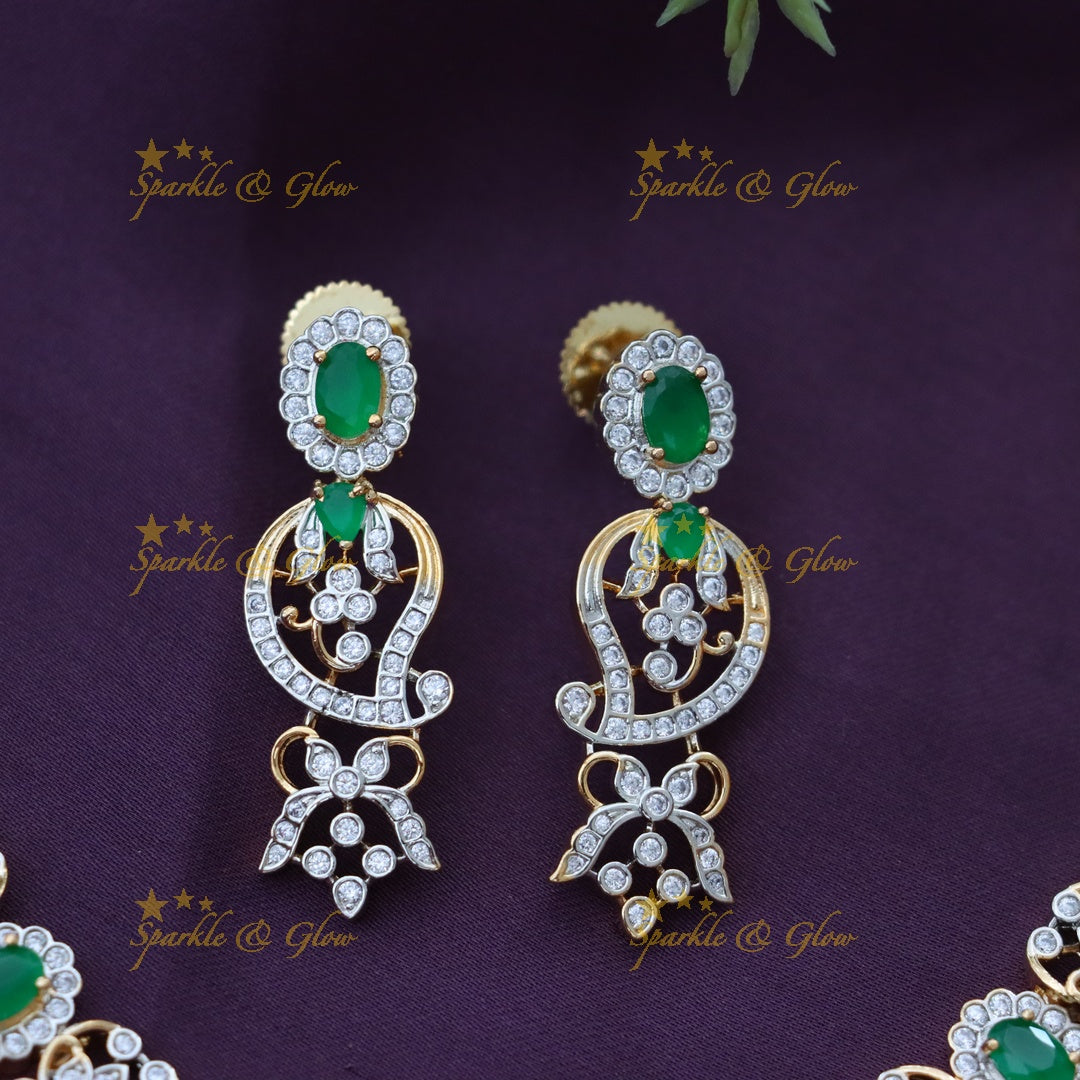 Exquisite American Diamond Mango Necklace for Brides