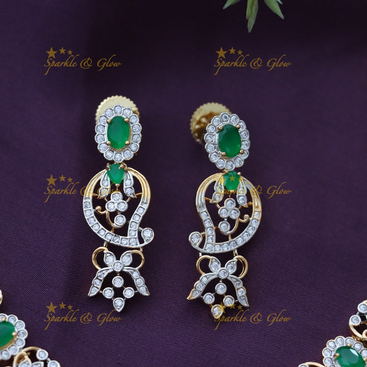 Exquisite American Diamond Mango Necklace for Brides