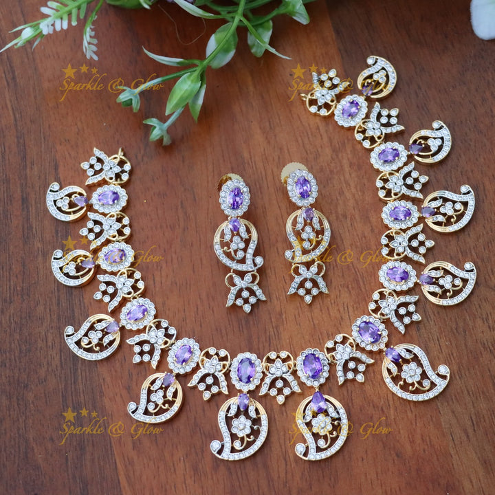Exquisite American Diamond Mango Necklace for Brides