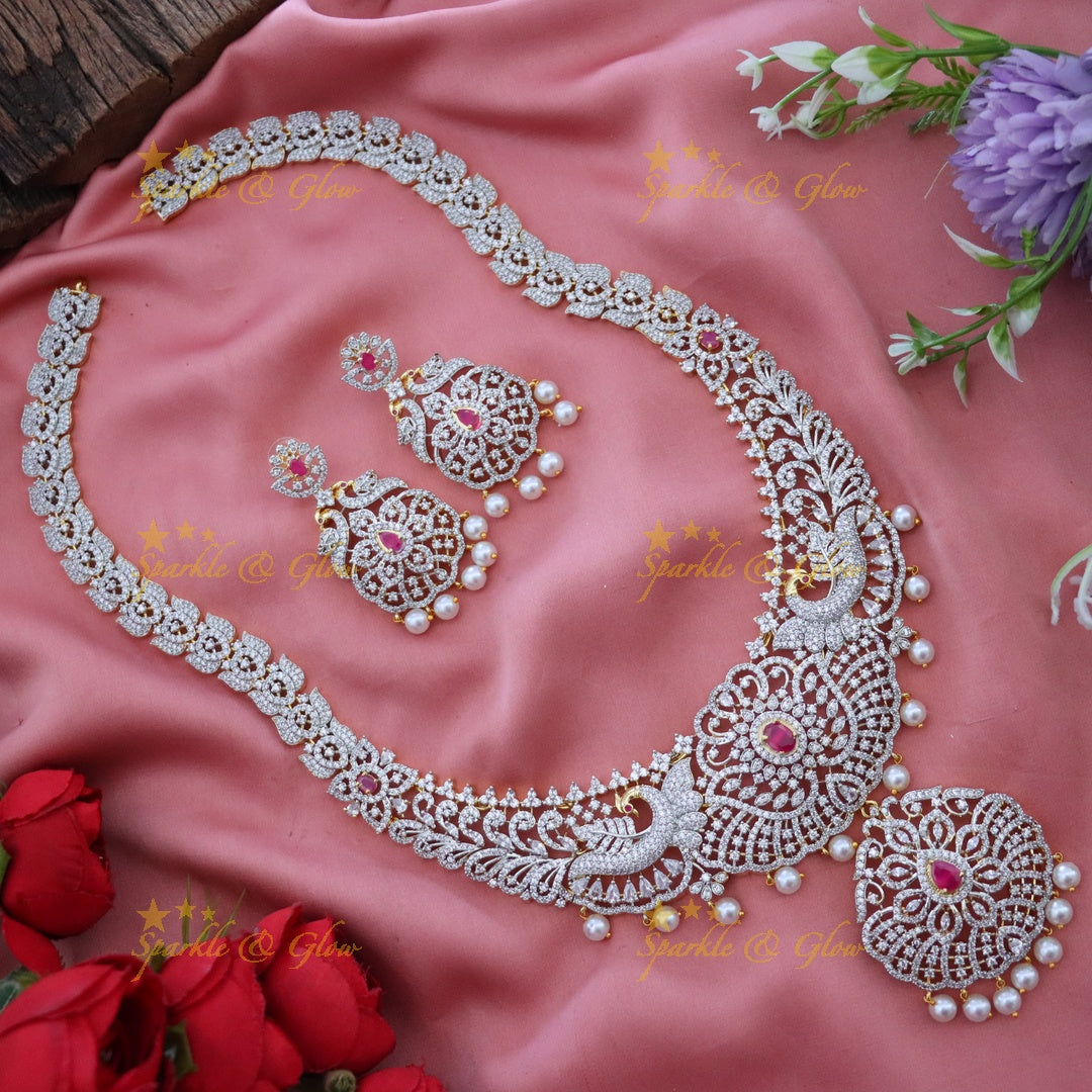 Sparkle & Glow American Diamond Necklace Set for Weddings