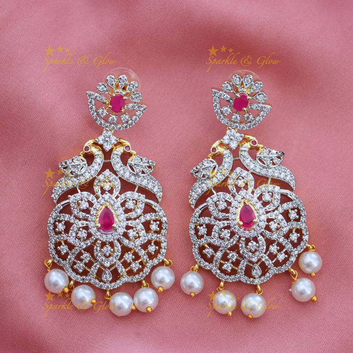 Sparkle & Glow American Diamond Necklace Set for Weddings