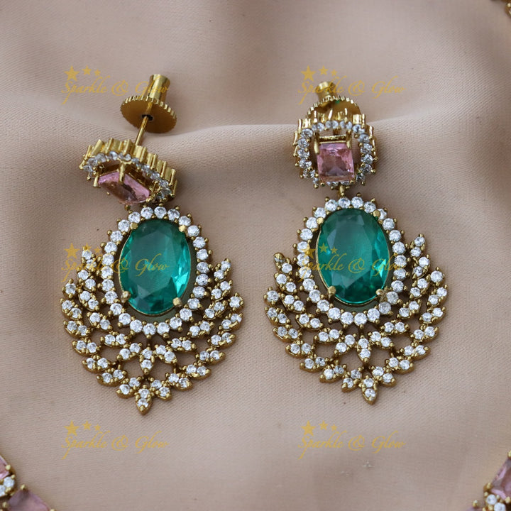 Victorian Elegance: American Diamond Necklace Set