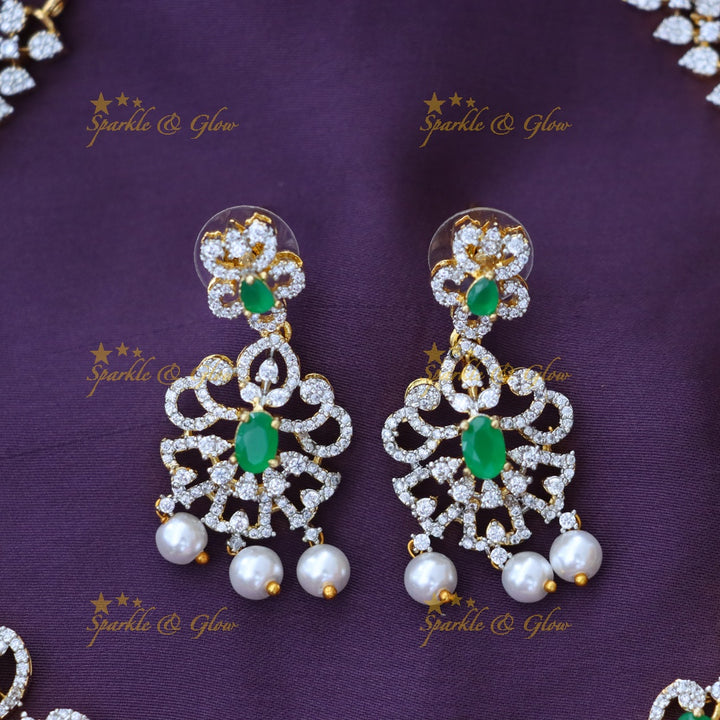 Exquisite American Diamond Short Necklace for Bridal