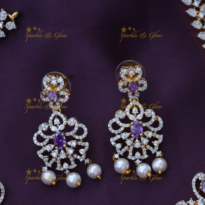 Exquisite American Diamond Short Necklace for Bridal