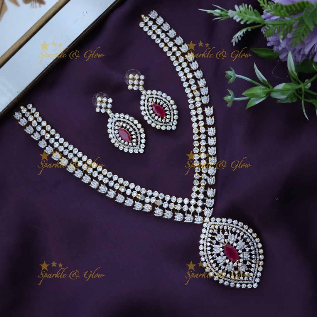 Elegant American Diamond Wedding Necklace Set