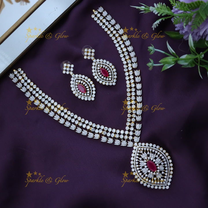 Elegant American Diamond Wedding Necklace Set