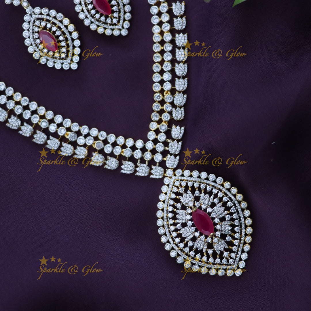 Elegant American Diamond Wedding Necklace Set