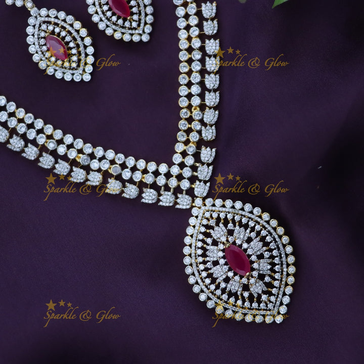 Elegant American Diamond Wedding Necklace Set