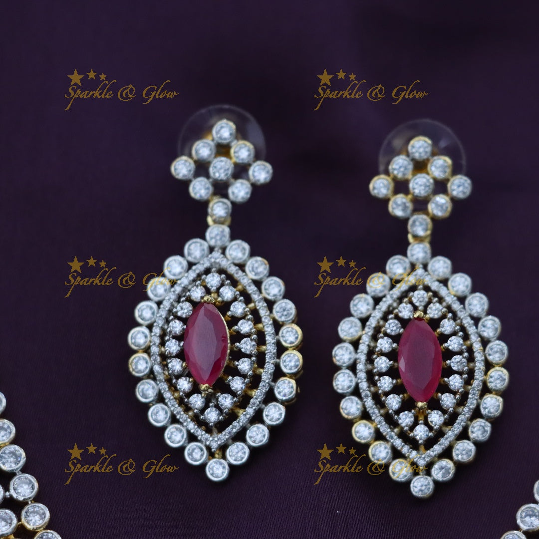 Elegant American Diamond Wedding Necklace Set