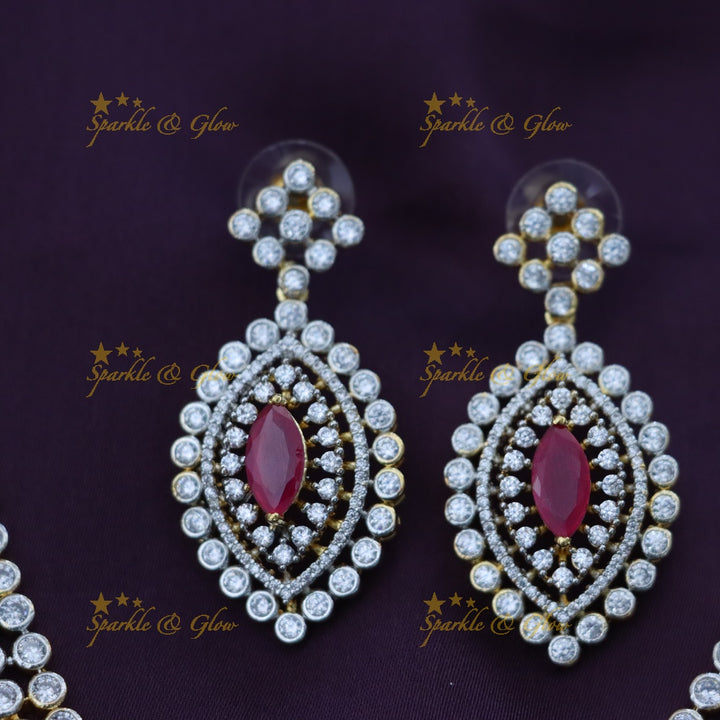 Elegant American Diamond Wedding Necklace Set