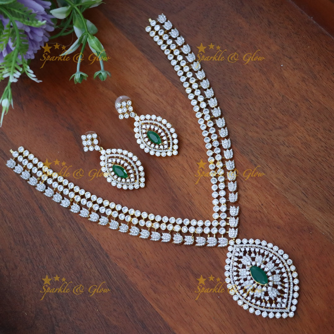 Elegant American Diamond Wedding Necklace Set