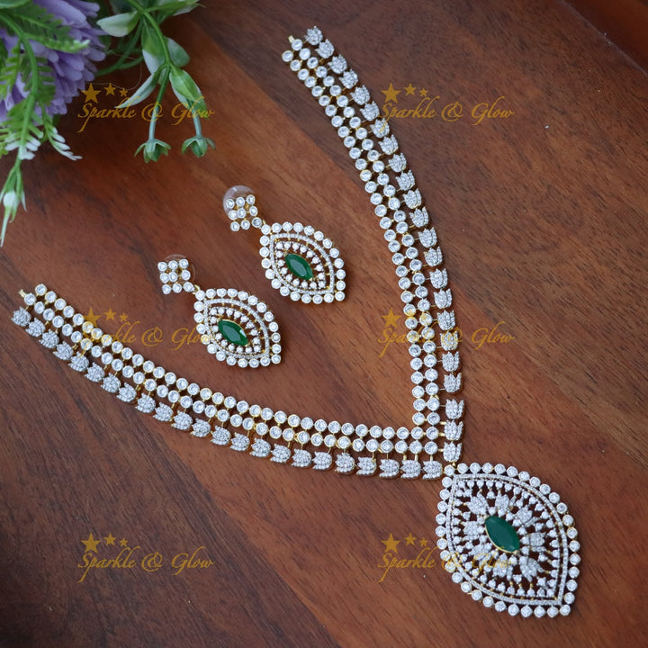 Elegant American Diamond Wedding Necklace Set