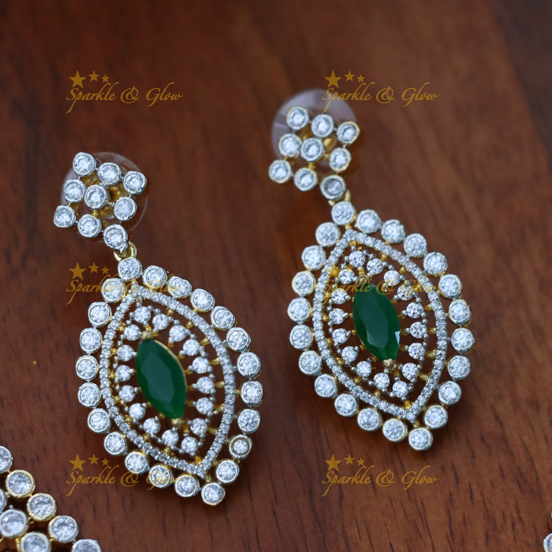 Elegant American Diamond Wedding Necklace Set