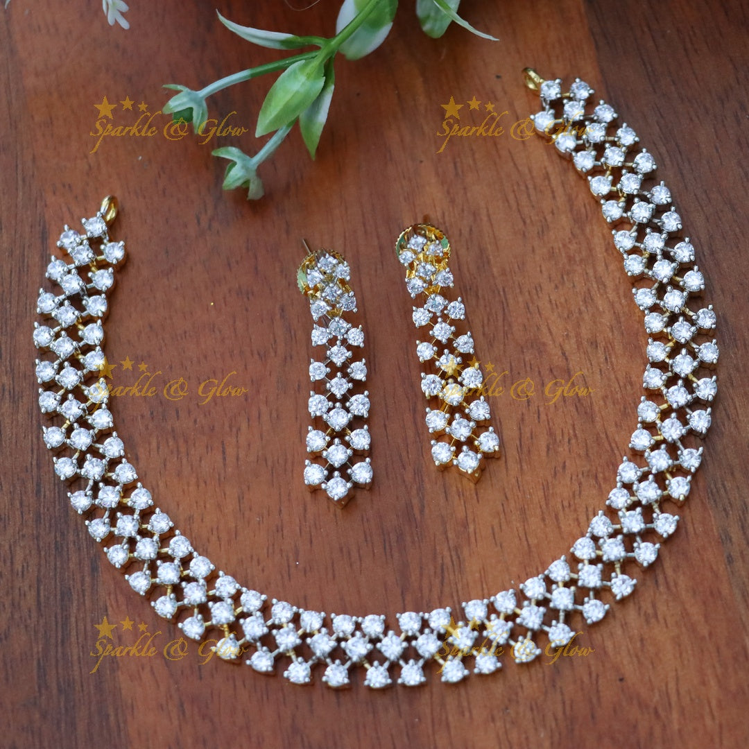 Exquisite American Diamond Necklace Set – Perfect for Weddings