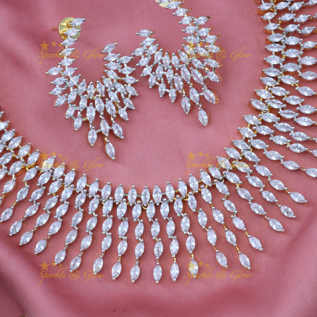 Exquisite American Diamond Bridal Necklace Set