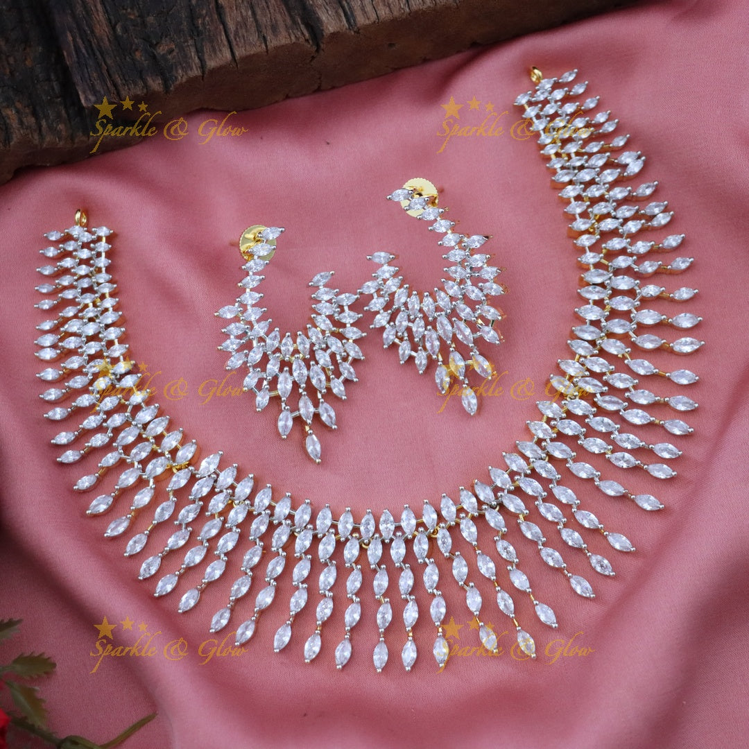 Exquisite American Diamond Bridal Necklace Set