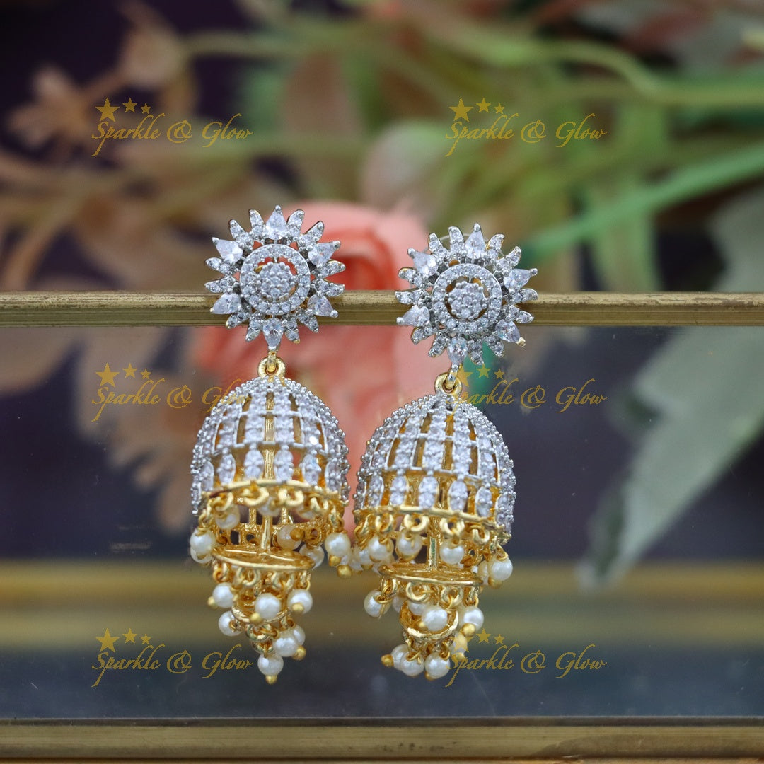 Sparkle with American Diamond Floral Necklace Set