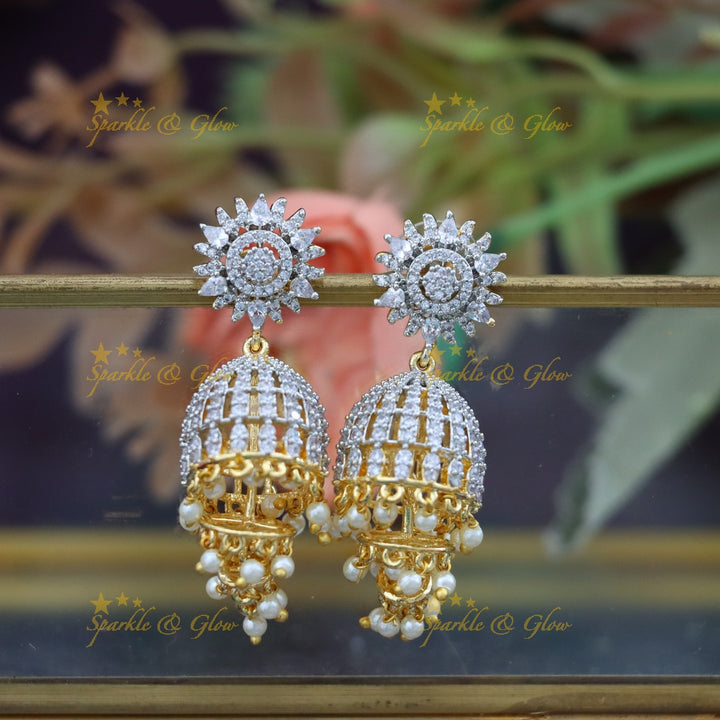Sparkle with American Diamond Floral Necklace Set