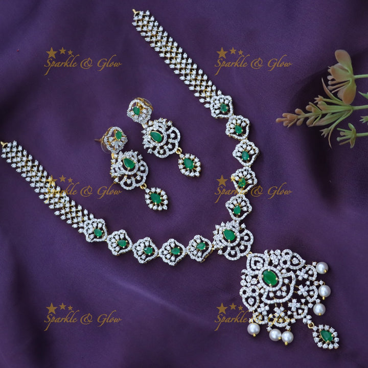 Exquisite American Diamond Festive Necklace Set