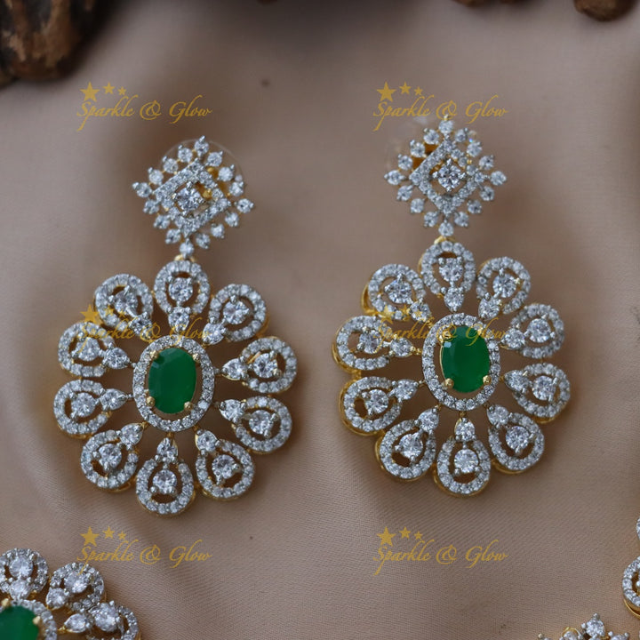 Sparkling Emerald & Diamond Necklace - Festive Jewelry