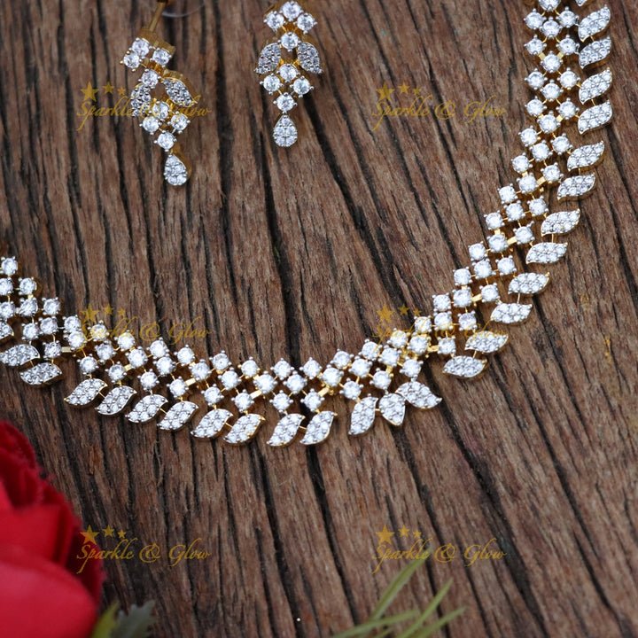 Elegant American Diamond Short Necklace Set