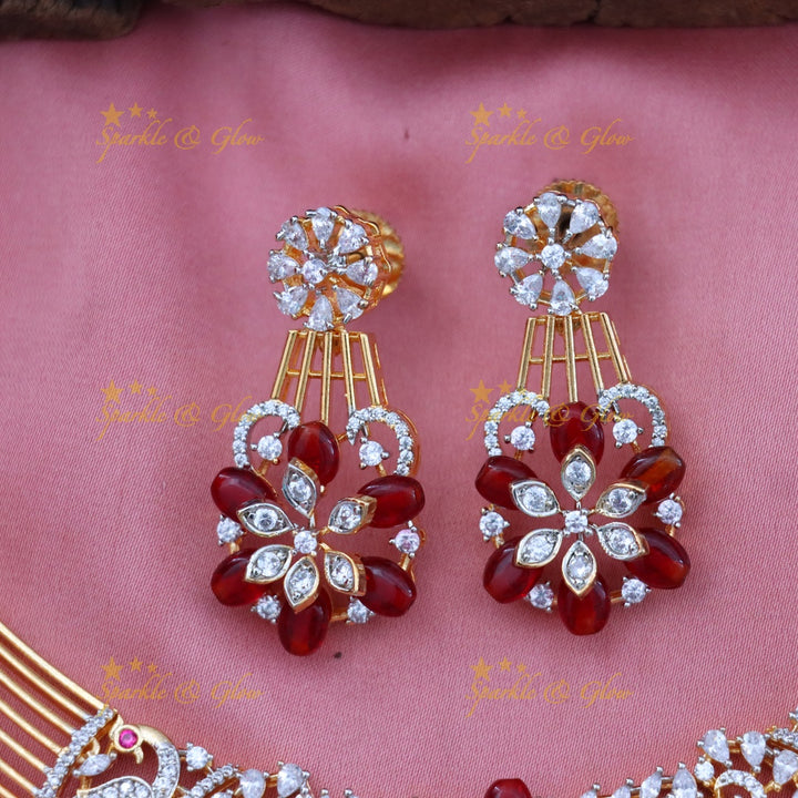 Elegant American Diamond Short Necklace Set