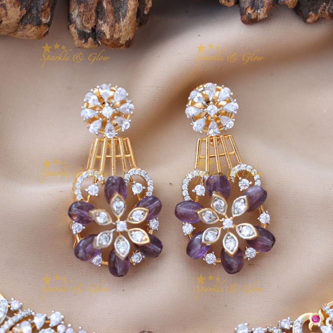 Elegant American Diamond Short Necklace Set