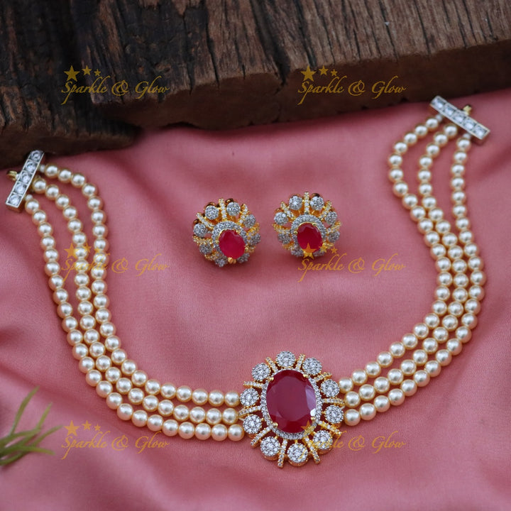 Exquisite Pearl & Diamond Choker Necklace for Weddings
