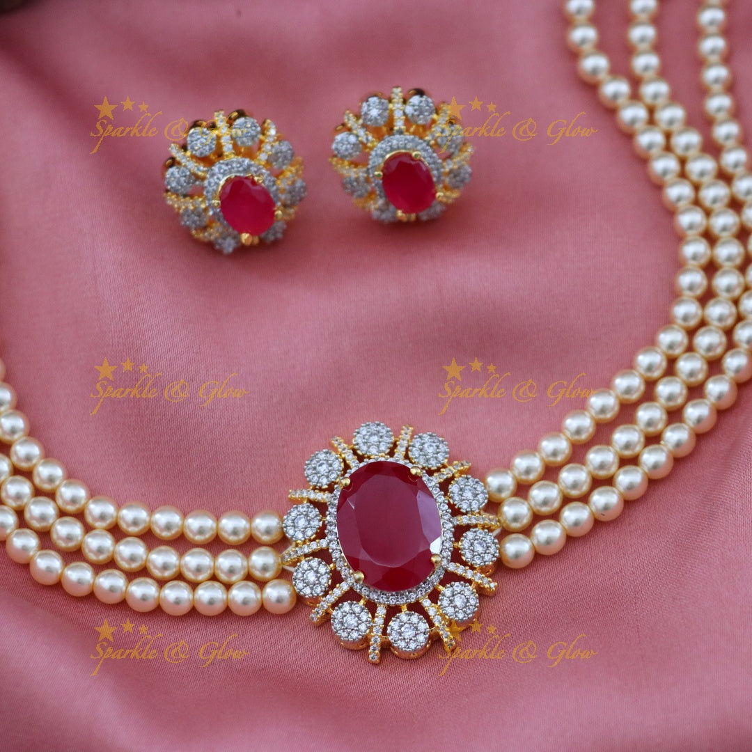 Exquisite Pearl & Diamond Choker Necklace for Weddings