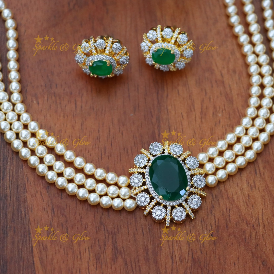Exquisite Pearl & Diamond Choker Necklace for Weddings