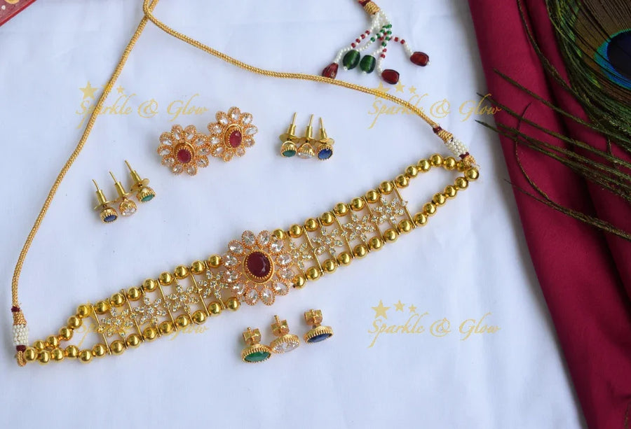 Premium Matte Interchangeable AD choker - Gold - Sparkle and Glow