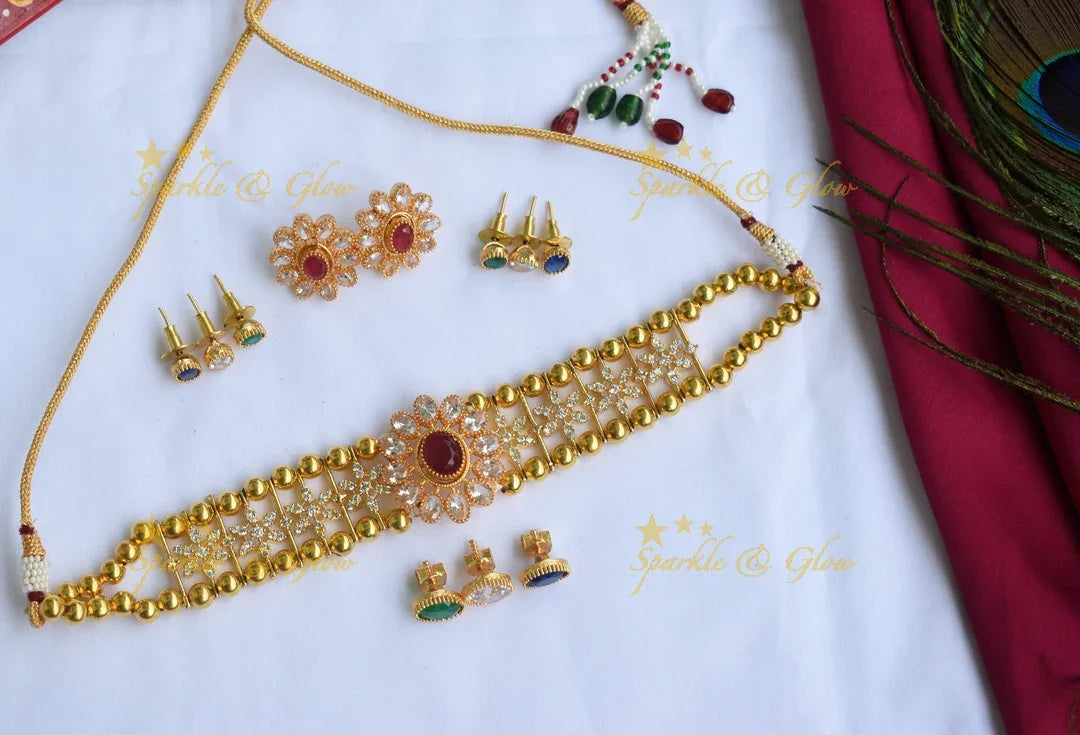 Premium Matte Interchangeable AD choker - Gold - Sparkle and Glow
