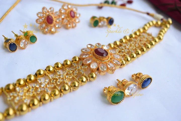 Premium Matte Interchangeable AD choker - Gold - Sparkle and Glow