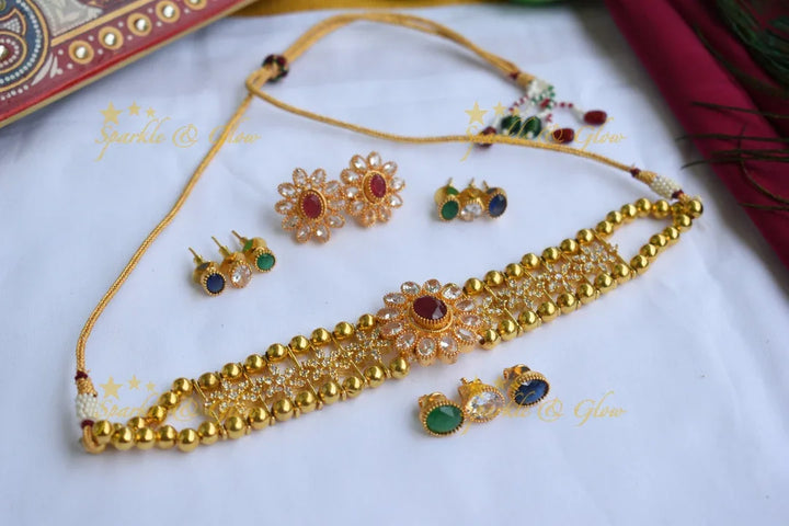 Premium Matte Interchangeable AD choker - Gold - Sparkle and Glow