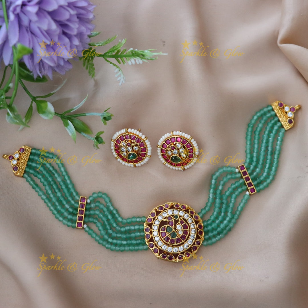 Elegant Pearl & Gold Choker Necklace for Weddings